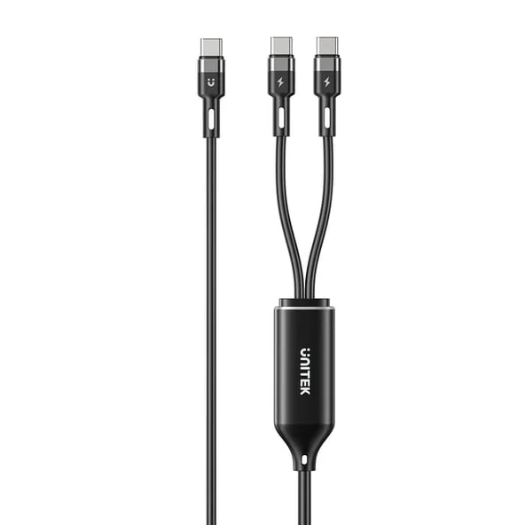 UNITEK 2in1 TYPE-C HIZLI ŞARJ KABLO (C14146ABK01-1.8M) ürün görseli 1
