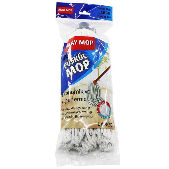 LARGE ÖRGÜLÜ İPLİ  PÜSKÜL PAMUK MOP-Findit ürün görseli 1