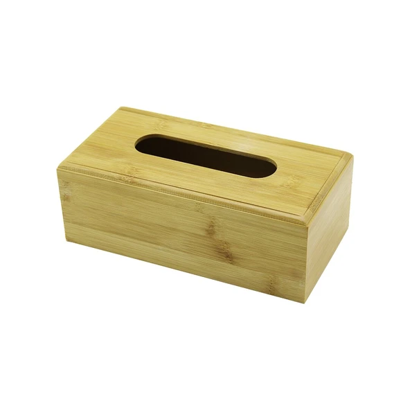 AHŞAP - BAMBU PEÇETELİK KUTU 11.6 X 22.8CM ALT KAPAKLI = KAYAR KANALLI - AÇ-KAPA (2818) ürün görseli 1