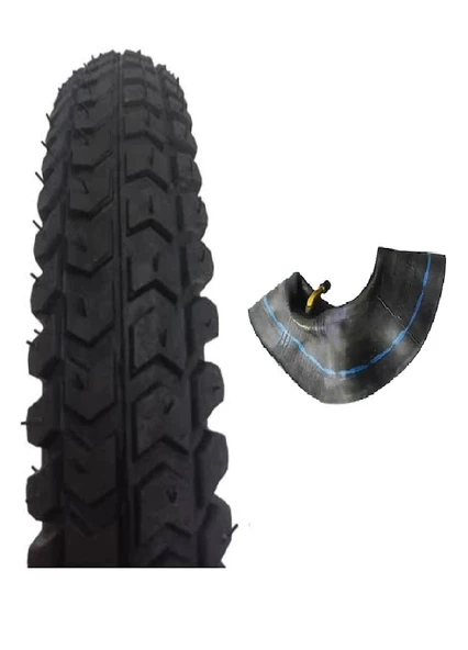 CKR 3.00-8 Tube Type (İç Lastikli) Engelli Araç Dış Lastiği + Eğri Sibop İç Lastik Seti ürün görseli 1