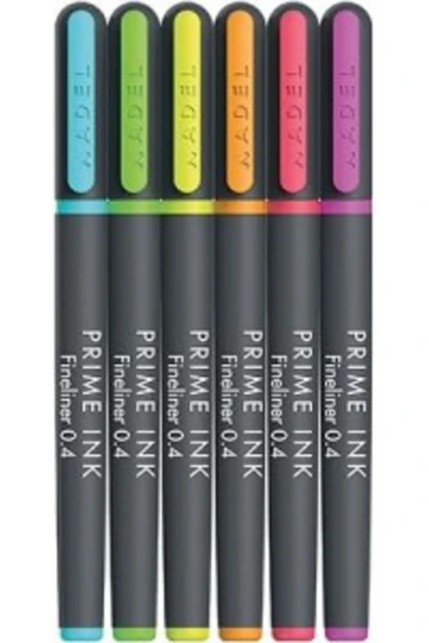 ADEL Prime Ink Fineliner 6'lı Neon Klasik İnce Uçlu Kalem ürün görseli 1
