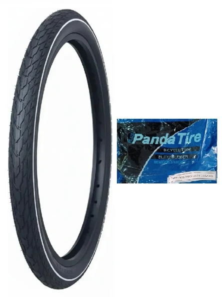 GRL 28 Jant 700x40 (28x1.60) 1 mm Zırhlı Reflektörlü 5101 Bisiklet Dış Lastiği+Panda İç Lastik Seti ürün görseli 1