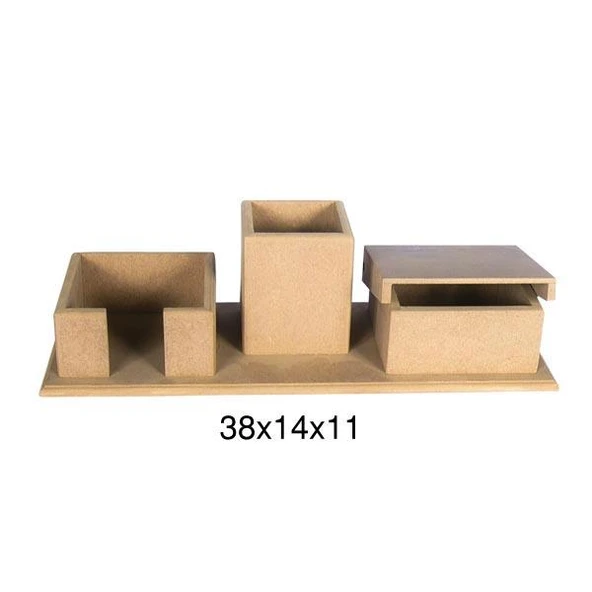 Ahşap Üçlü Kalemlik F778 ürün görseli 1