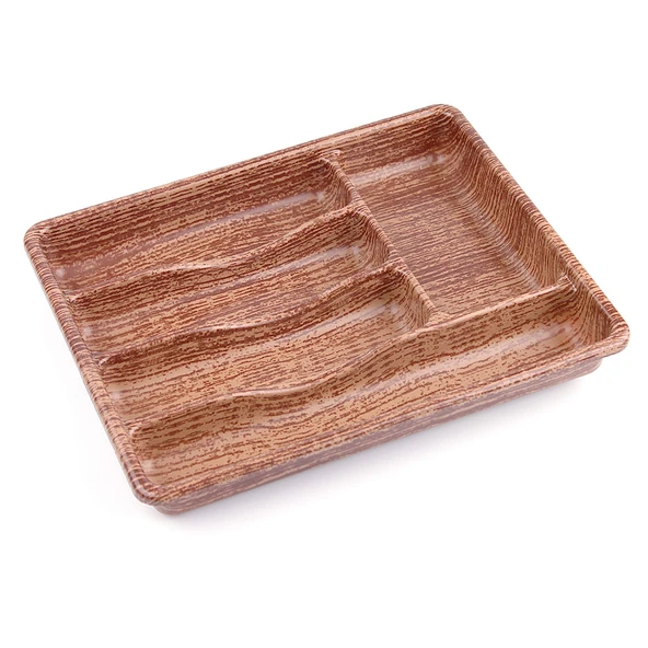 AHŞAP RENK - 5 BÖLMELİ ÇEKMECE İÇİ KAŞIKLIK 36X29CM-Findit ürün görseli 1