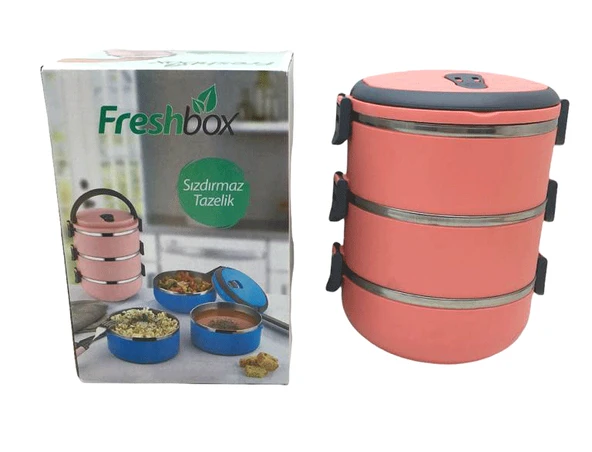 KOYU PEMBE 3LÜ SEFER TASI SAKLAMA KABI 1.8LT-Findit ürün görseli 1