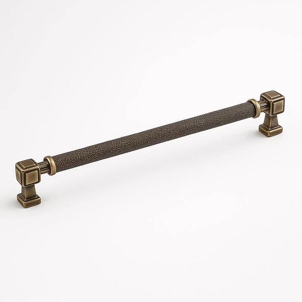 Talas Antik Sarı 256 mm Tırtıklı Metal Kulp Kapak Kulpu Dayanıklı Kulpları Mobilya Çekmece Dolap ürün görseli 1