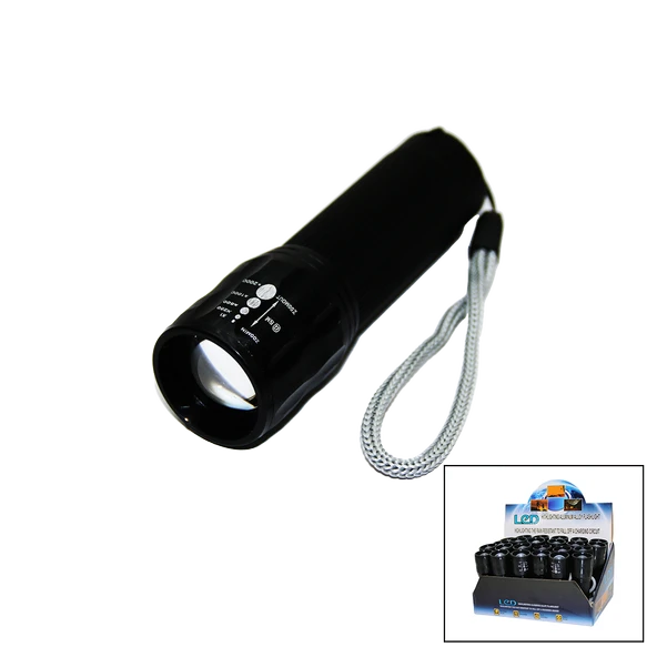 LED GOLD ORION HIGHLIGHTING ALUMİNUM FLASHLİGHT PİLLİ ZOOMLU EL FENERİ METAL KASA-Findit ürün görseli 1