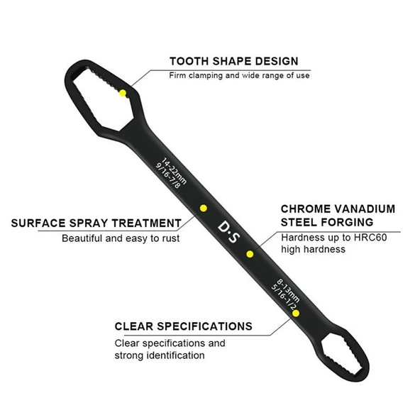 Universal Anahtarı Çift kafalı  Çok Fonksiyonlu 6-22mm-Findit ürün görseli 1