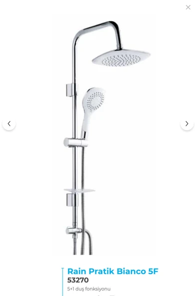 Tema Rain Pratik Bianco 5 F Tepe Duş Seti 53270 ürün görseli 1