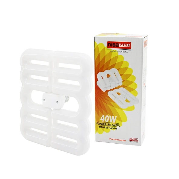 FLOWER KATLANIR - 4B ŞEKİL 21X23.5CM 40W - E27 BEYAZ LED LAMBA AMPUL 3600 LÜMEN - 6500K-Findit ürün görseli 1