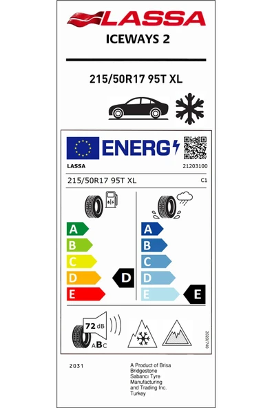 215/50R17 95T XL M+S SFM ICEWAYS 2 OTO KIŞ LASTİĞİ (ÜRETİM YILI:2025) ürün görseli 1