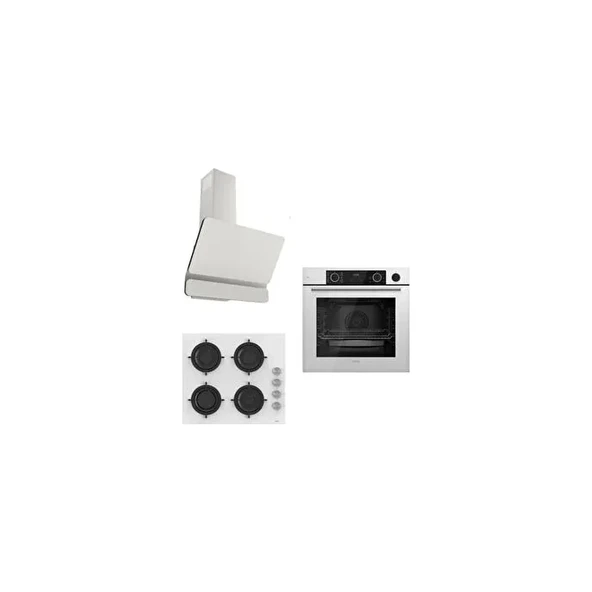 Ferre Steamart Cs Serisi Lux Beyaz Ankastre Set ( D081 - CS206 - XE64CB ) ürün görseli 1