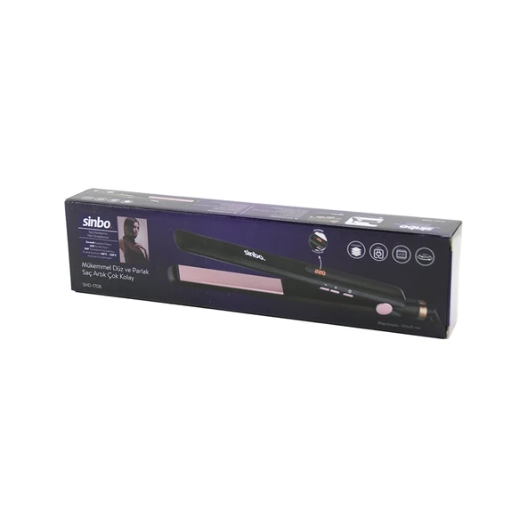 120X25MM DİJİTAL SAÇ DÜZLEŞTİRİCİ MAKİNE SERAMİK KAPLAMA 120-220℃ 360° KABLO=1.8MT SHD-1708 (2818) ürün görseli 1