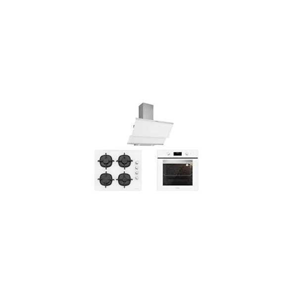 Silverline Beyaz Cam Ankastre Set (3420 Classy 60+CS5343W01+BO6502W02) ürün görseli 1
