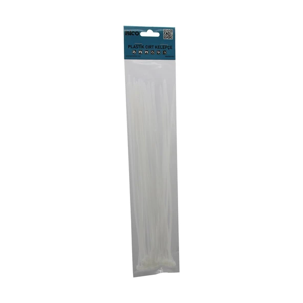25PCS   BEYAZ   3.6X300MM  PLASTİK CIRT KELEPÇE (2818) ürün görseli 1