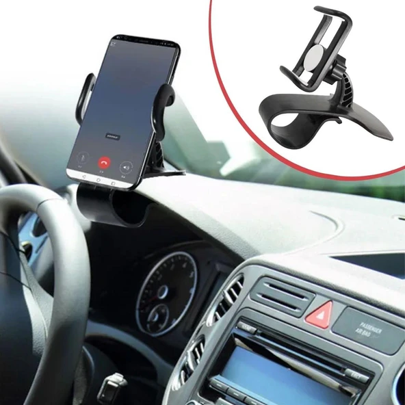 Araç İçi Konsola Takılan Döner Başlıklı Telefon Kıskacı Telefon Tutucu (2818) ürün görseli 1