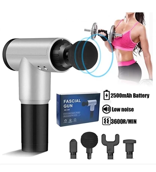 Fascial Gun RH-320 6 Kademe Hız Ayarlı, 4 Parça Başlıklı, Usb Şarjlı, Masaj Tabanca Aleti (2818) ürün görseli 1