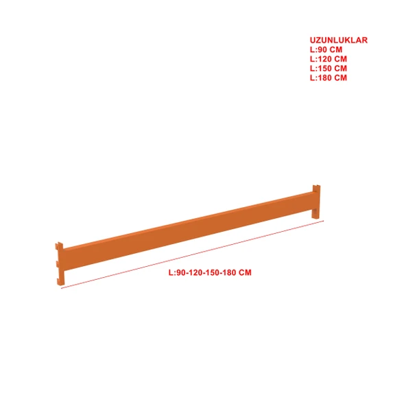 1 Adet (A Tipi-Dıştan Geçmeli) Travers - Depo Rafı Hafif Rack Travers  Turuncu 90 cm - 1,50 mm ürün görseli 1