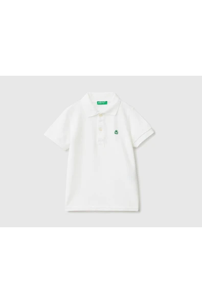 Erkek Çocuk Beyaz Logolu Polo T-shirt Beyaz ürün görseli 1