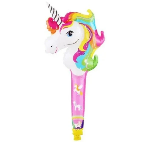 Gökkuşağı Unicorn Saplı Folyo Balon 1 Adet ürün görseli 1