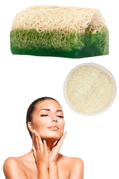 2'li Doğal Set Kabak Lifli Aloe Vera Sabun Peeling Bakım Sıkılaştırma Akne Temizleme Lifli Yüz Pedi ürün görseli 1