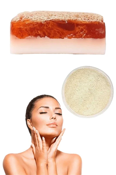 2li Doğal Set Kabak Lifli Keçi Sütü Çilek Sabun Peeling Bakım Sıkılaştırma Akne Temizleme Yüz Pedi ürün görseli 1