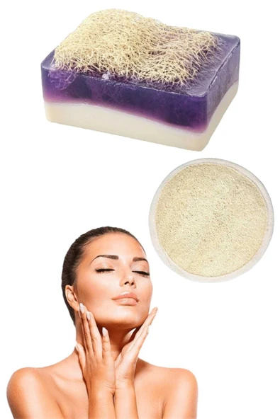 2li Doğal Set Kabak Lifli Keçi Sütü Lavanta Sabun Peeling Bakım Sıkılaştırma Akne Temizleme Yüz Pedi ürün görseli 1