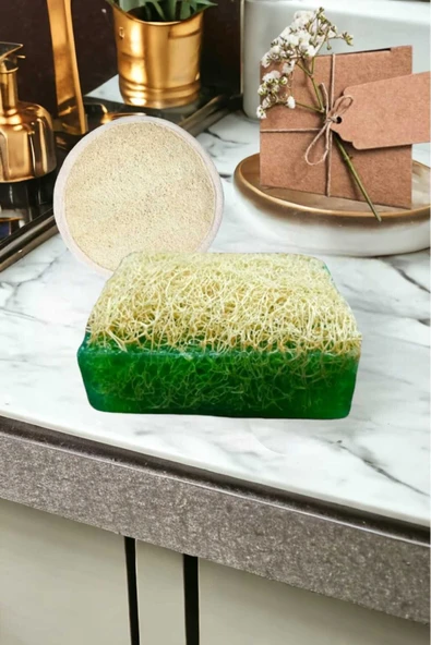 2'li Doğal Set Kabak Lifli Çay Ağacı Sabun Peeling Bakım Sıkılaştırma Akne Temizleme Lifli Yüz Pedi ürün görseli 1
