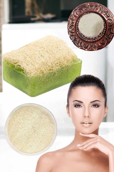 3'lü Set Kabak Lifli Avokado Sabun Peeling Temizleme Taşı Kabak Yüz Kesesi ürün görseli 1