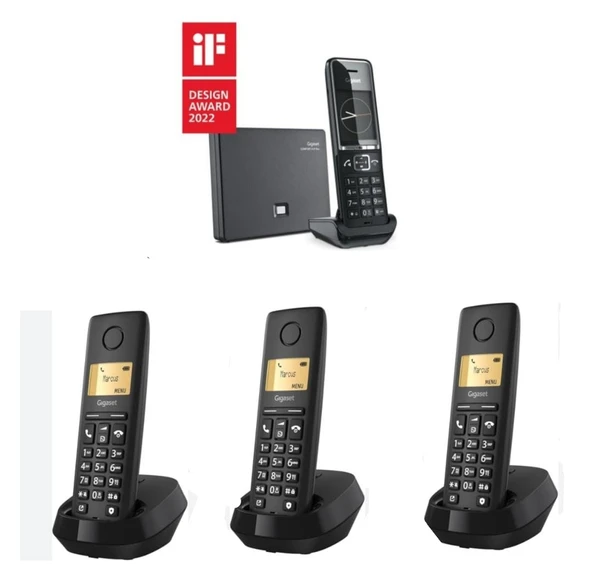 Gigaset C550 IP PURE-100 4 Dahili Dect Telsiz Kablosuz Telefon Santrali ürün görseli 1