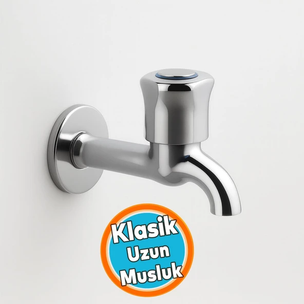 Uzun Musluk Klasik Pirinç Gövde Sızdırmaz Metal Dayanıklı Lavabo Musluğu Krom Paslanmaz Çeşme ürün görseli 1
