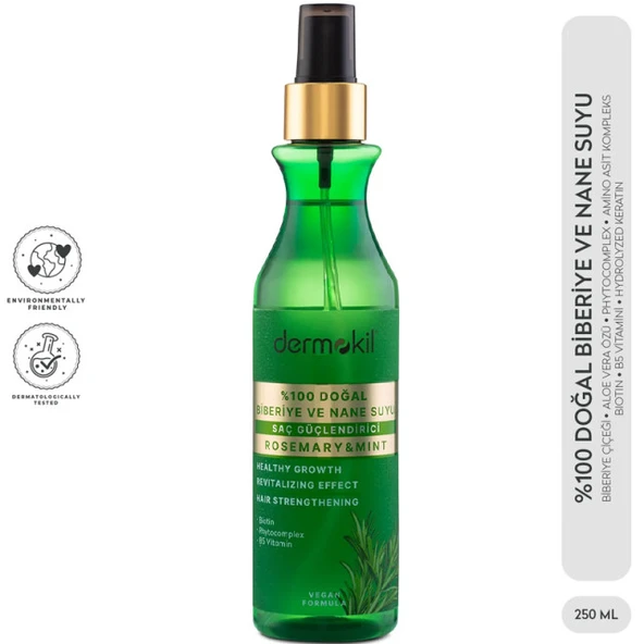 Dermokil Biberiye ve Nane Suyu - Saç Güçlendirici Etkili 250ml ürün görseli 1