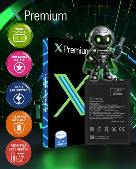 NOTE9 4G Uyumlu Batarya Xpremium Pil Süper Yüksek Kalite 6000 mAh BN62 ürün görseli 1