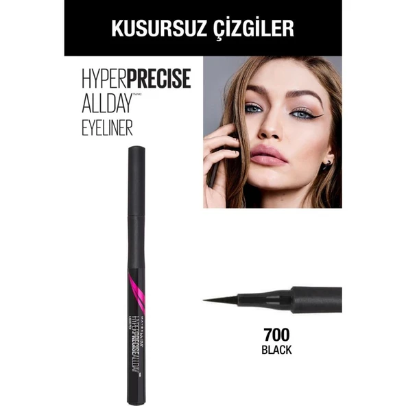 Maybelline New York Hyper Precise All Day Eyeliner - 700 Black - Siyah ürün görseli 1