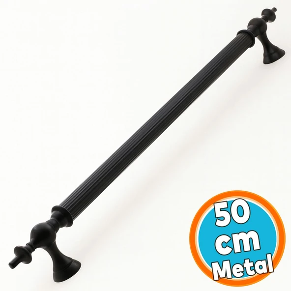 Sürgülü Kapı Çekme Kolu Tutma Kulpu Kulbu Çelik Dış Kapı Tutamağı Kol Mat Siyah 50 Cm ürün görseli 1