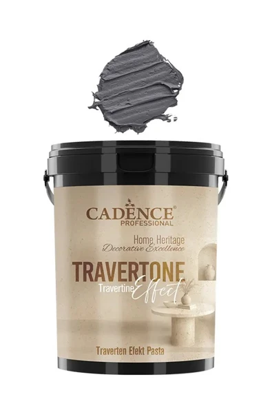 TRV06 Antrasit Traverten Efekt Pasta 3KG - Cadence Traverten Rölyef Pasta ürün görseli 1