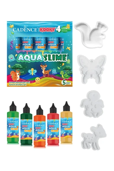 Aqua Slime - Kendin Yap Oyuncak Seti - Orman Hayvanları Seti 5X90ML ürün görseli 1