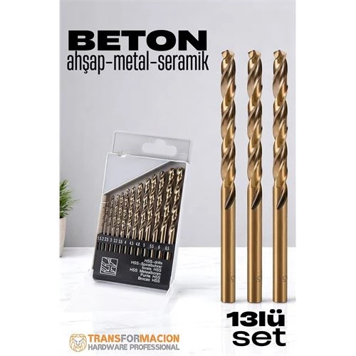 Modacar Beton Matkap Ucu Seti- Çelik Beton Metal Ahşap Matkap 13 lü SET ürün görseli 1