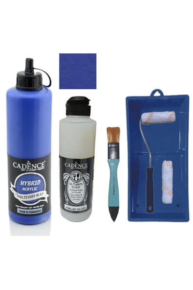 Mobilya Boyası-Cadence Multisurface H-038 Ultramarin 500Ml Ultimate Vernik Parlak 250Ml SatenRuloSet ürün görseli 1