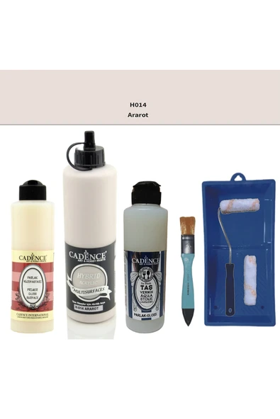 Banyo Mutfak Boyası-Cadence Multi H-014 Ararot 500Ml Pya 250Ml Taş Vernik Parlak 250Ml Saten Rulo ürün görseli 1