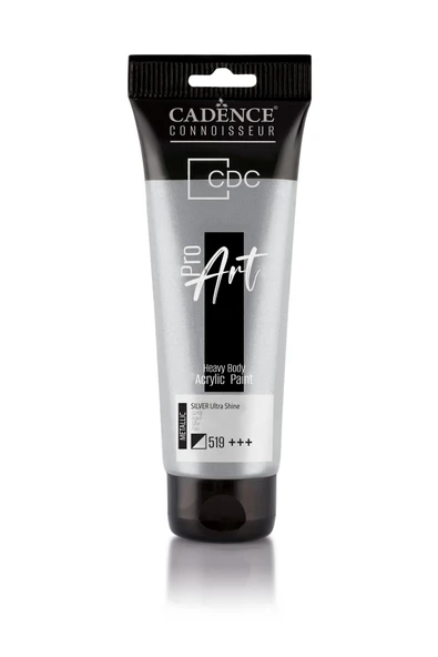 Proart Heavy Body Metalik Ultra Parlak Akrilik Boya Prd-519 Gümüş 120ml ürün görseli 1