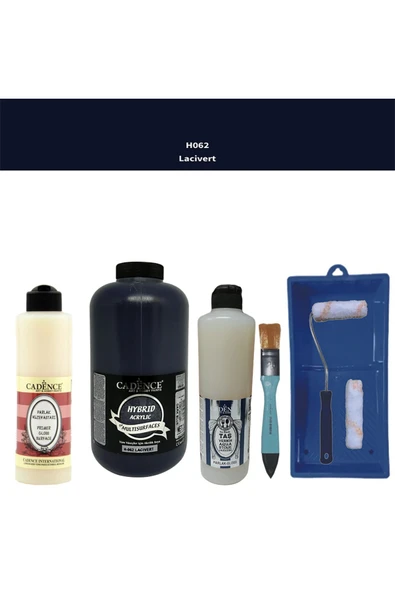 Banyo Mutfak Boyası-Cadence Multi H-062 Lacivert 2Lt Pya 500Ml Taş Vernik Parlak 500Ml Ruloset ürün görseli 1