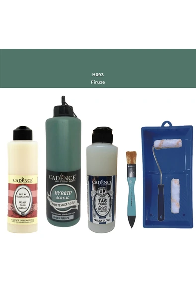 Banyo Mutfak Boyası-Cadence Multi H-093 Firuze  500Ml Pya250Ml Taş Vernik Parlak 250Ml Saten Rulo ürün görseli 1