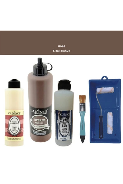 Banyo Mutfak Boyası-Cadence Multi H-016 Sıcak Kahve 500Ml Pya250Ml Taş Vernik Mat 250Ml Saten Rulo ürün görseli 1