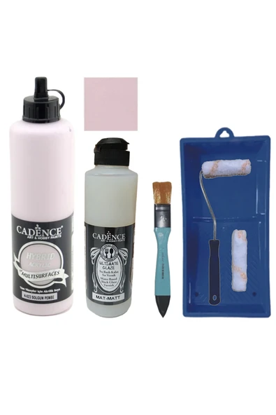 Mobilya Boyası-Cadence Multisurface H-023 Solgun Pembe 500Ml Ultimate Vernik Mat 250Ml SatenRuloSet ürün görseli 1