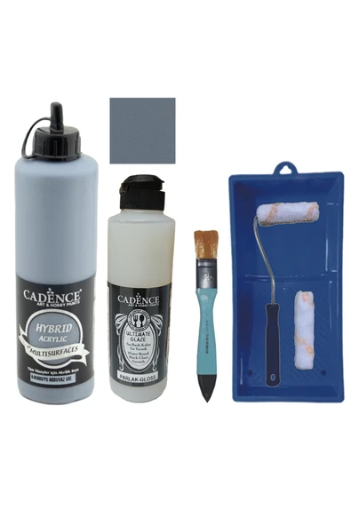 Mobilya Boyası-Cadence Multisurface H-058 K.ArduvazGri 500Ml Ultimate Vernik Parlak 250Ml SatRuloSet ürün görseli 1
