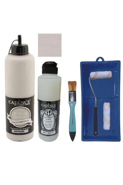 Mobilya Boyası-Cadence Multisurface H-076 Palamo 500Ml Ultimate Vernik Mat 250Ml Saten Rulo Set ürün görseli 1