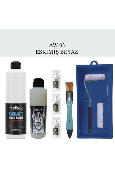Fayans Tezgah B-Ambiente Islak Zemin Aw-03 Esk.Beyaz 500Ml Katalzör30Gr TaşVernikMat250 SatenRuloSet ürün görseli 1
