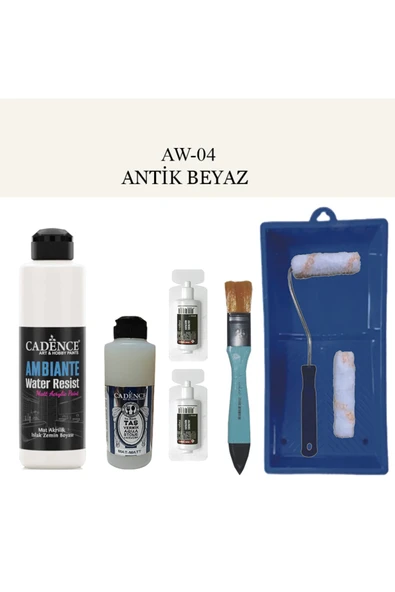 Fayans Tezgah-Ambiente Islak Zemin Aw-04 Antik Beyaz 250Ml Katalizör 20Gr Taş Vernik Mat 120 RuloSet ürün görseli 1
