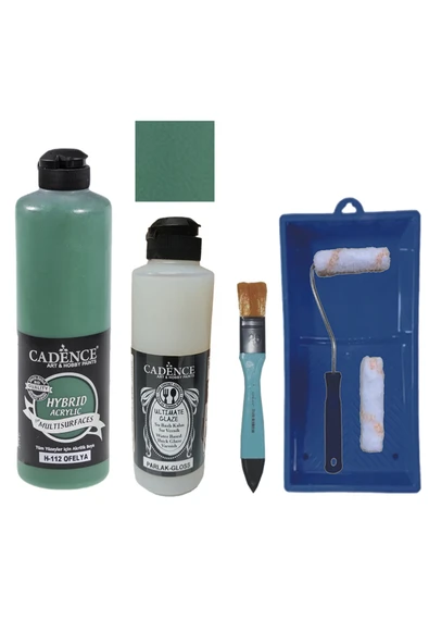 Mobilya Boyası-Cadence Multisurface H-112 Ofelya 500Ml Ultimate Vernik Parlak 250Ml Saten Rulo Set ürün görseli 1